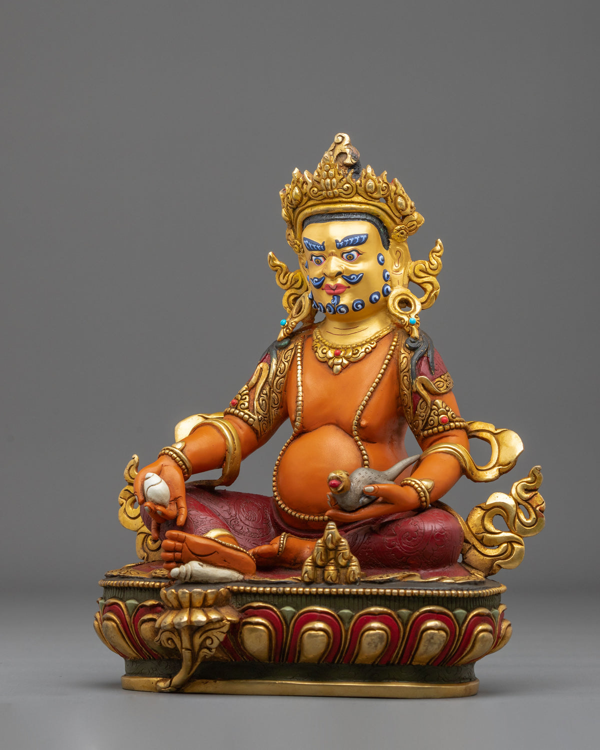 Hand Crafted Dzambhala Copper Sculpture