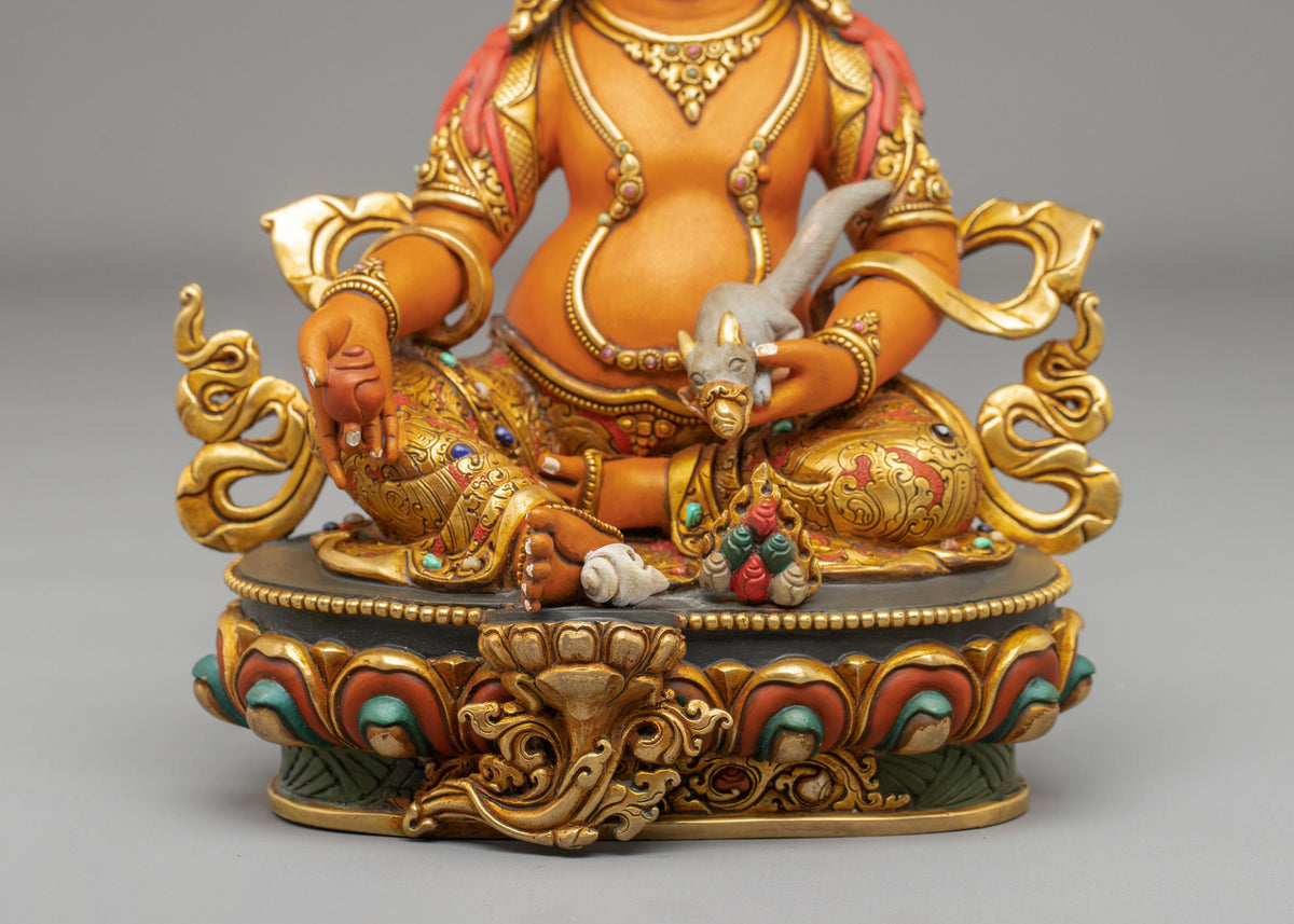 Gemstones Adorned Dzambhala Statue | Home Decoration