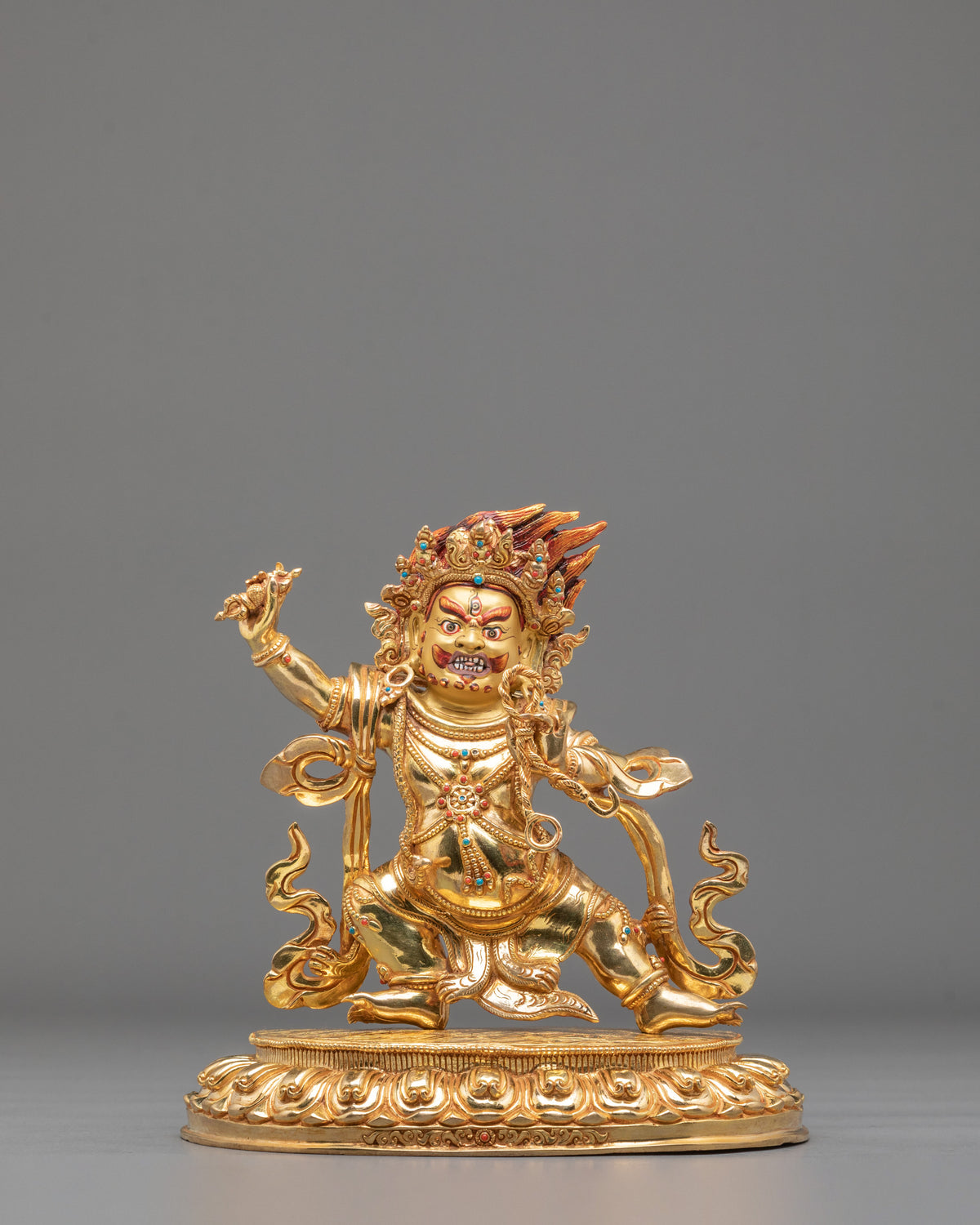 Vajrapani Force of Awakening Sculpture | 24K Gold Gilded Buddhist Protector