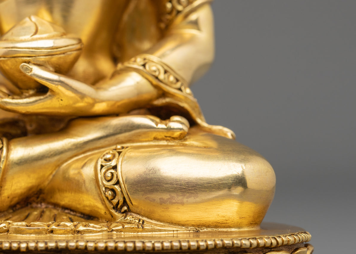Shakyamuni Buddha: Serene 24K Gold Gilded Statue