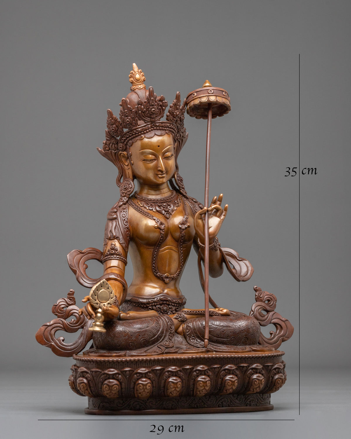 Goddess Dukar Spiritual Statue in Oxidized Copper