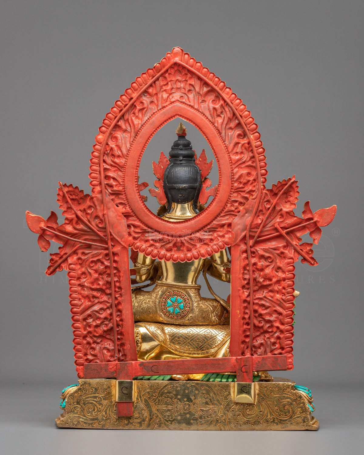 Tikshna Manjushri 24K Gold Gilded Sculpture | Traditional Buddhist Artwork of Sharp Wisdom