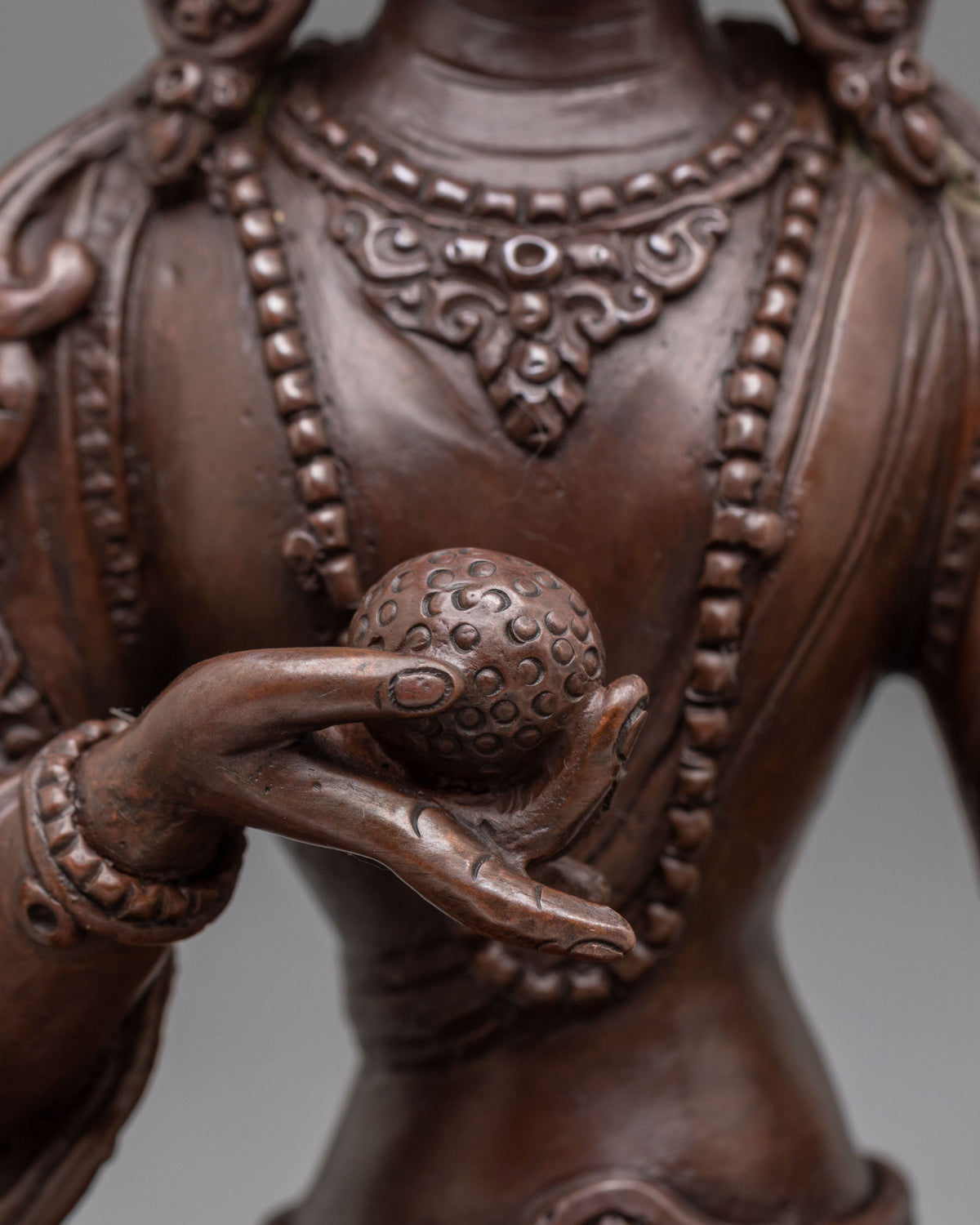 Kshitigarbha Statue | Oxidized Copper Sacred Sculpture