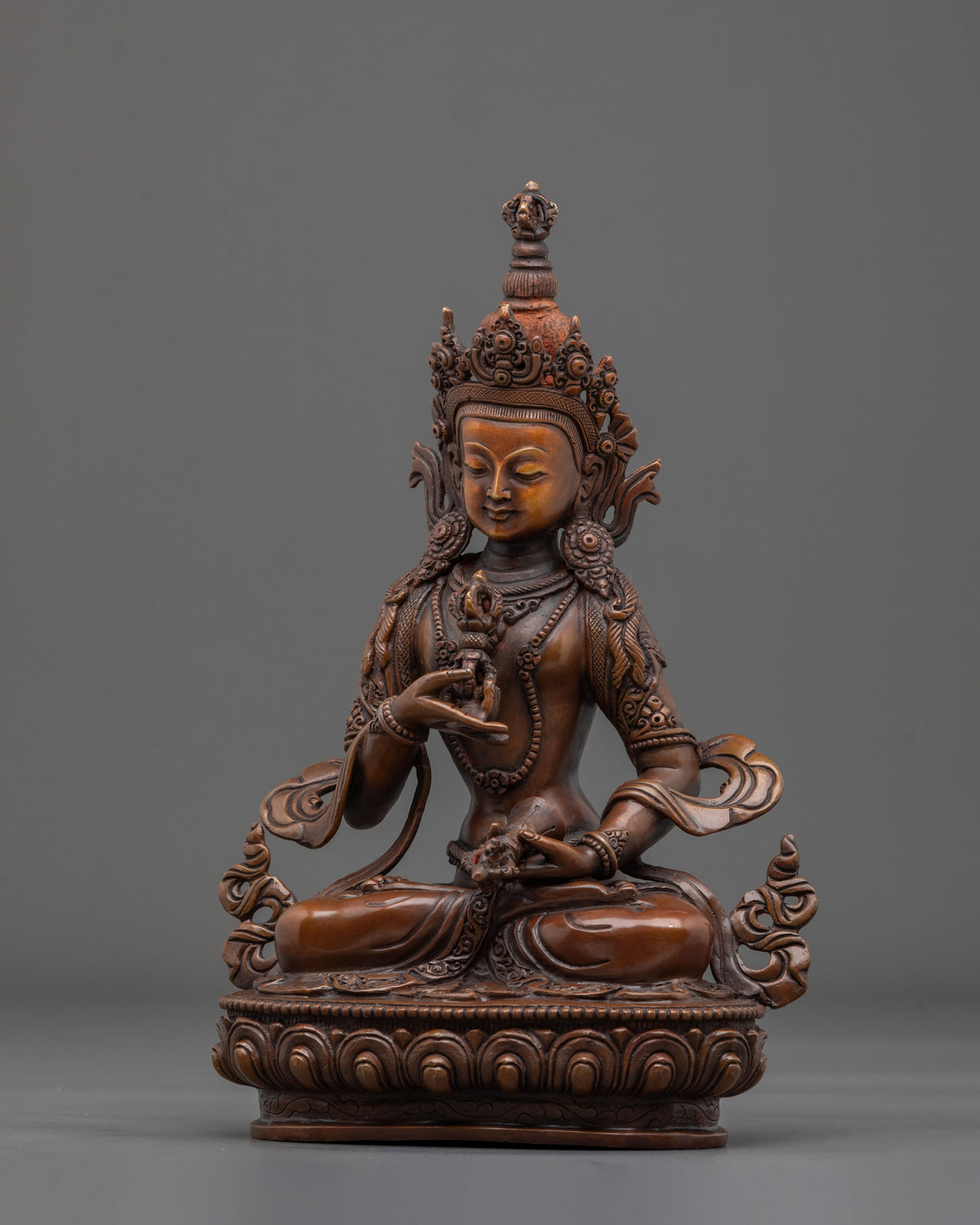 Vajrasattva Sacred Statue | Oxidized Copper Figurine for Altar