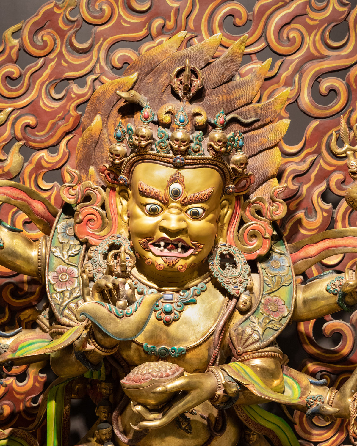 Six-Armed Mahakala Handmade Sculpture