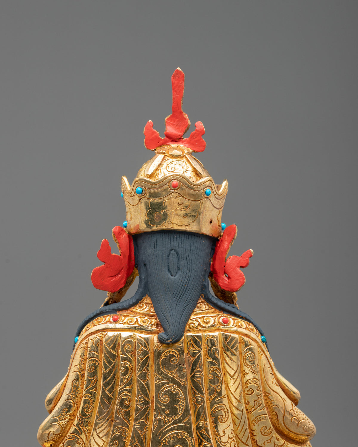 Radiant Gemstones Adorned Guru Tsokye Dorje Sculpture