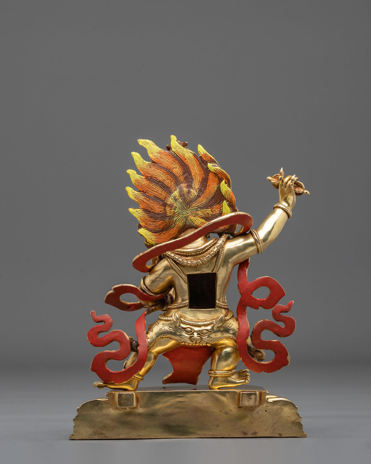 Vajrapani 24K Gold Gilded Sculpture: Wrathful Protector and Holder of the Vajra