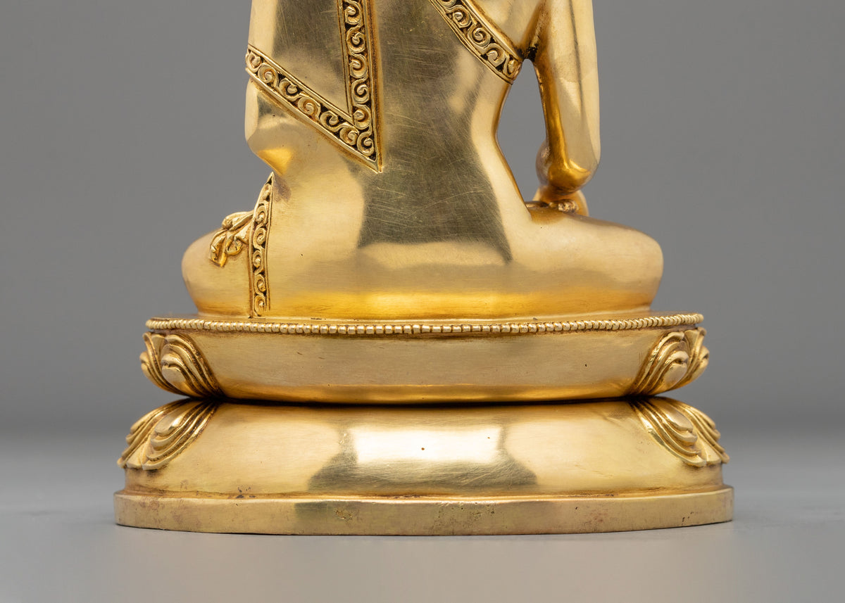 Shakyamuni Buddha: Serene 24K Gold Gilded Statue