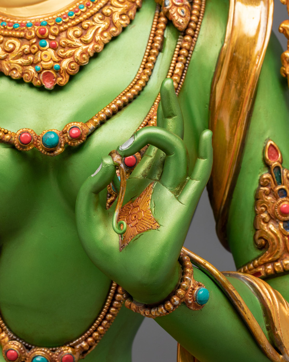 Standing Green Tara Sculpture | 50 Inches Tall Buddhist Statue