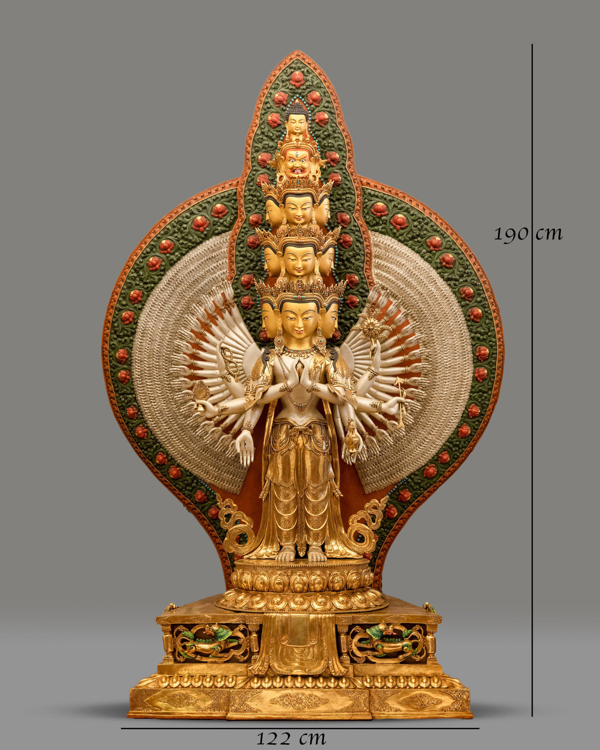 1000 Armed Chenrezig Bodhisattva Statue |  Himalayan Buddhist Altar Art