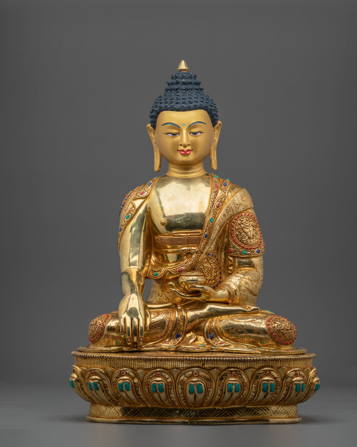 Shakyamuni Buddha Dharma Founder Statue | 24K Gold Gilded
