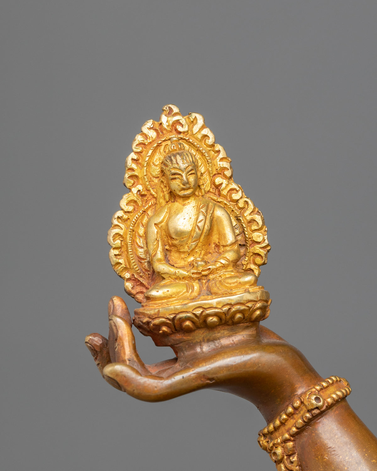 Tibetan Sculpture of Namgyalma | Copper Statue with  24K Gold Gilded