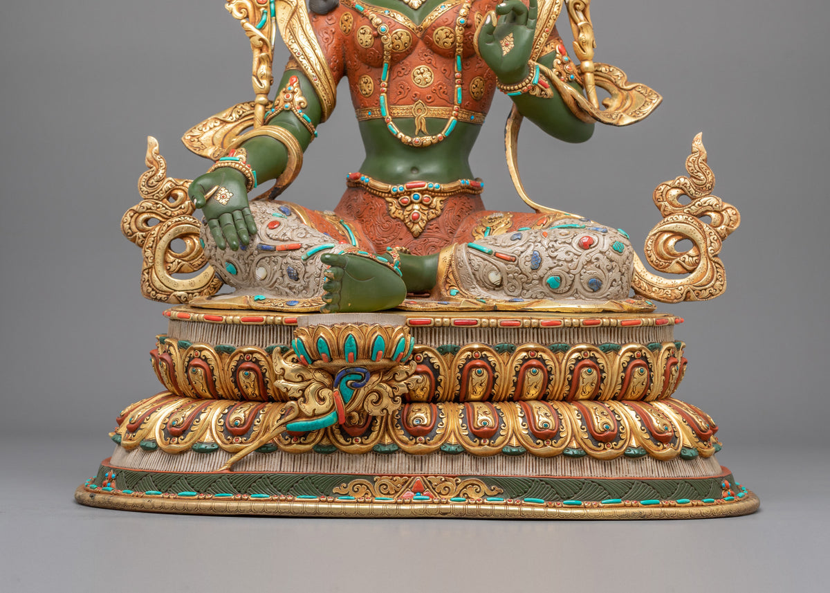 Green Tara Statue | Tibetan Compassionate Goddess Figurine