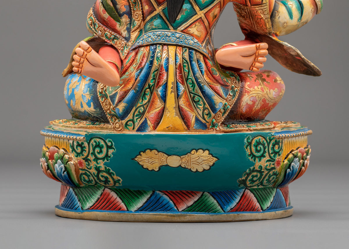 Guru Rinpoche Sculpture with Consort | Buddhist Handmade Artwork