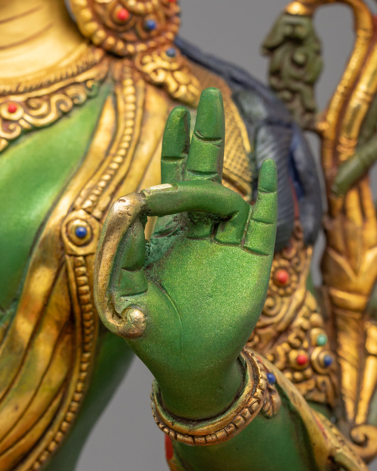 Goddess Green Tara 24K Gold Coated Sculpture