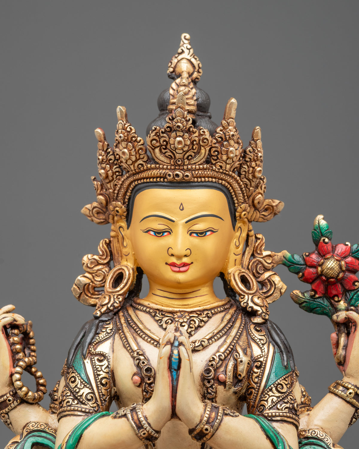 Four Armed Chenrezig Sculpture for Shrine