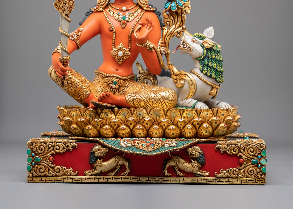 Simhanada Manjushri Bodhisattva Statue