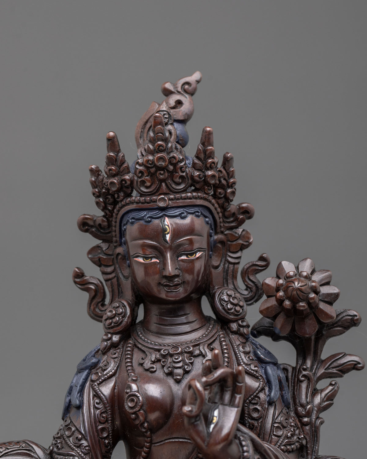 Symbol of Longevity White Tara Statue | Handcrafted Oxidized Sculpture