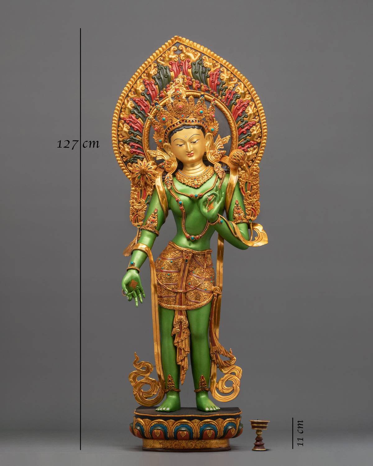 Standing Green Tara Sculpture | 50 Inches Tall Buddhist Statue