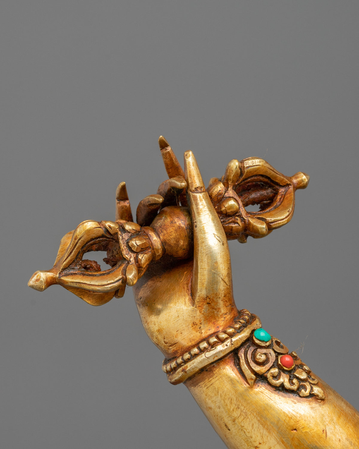 Vajrapani Wrathful Deity Statue | 24K Gold Gilded Copper Statue