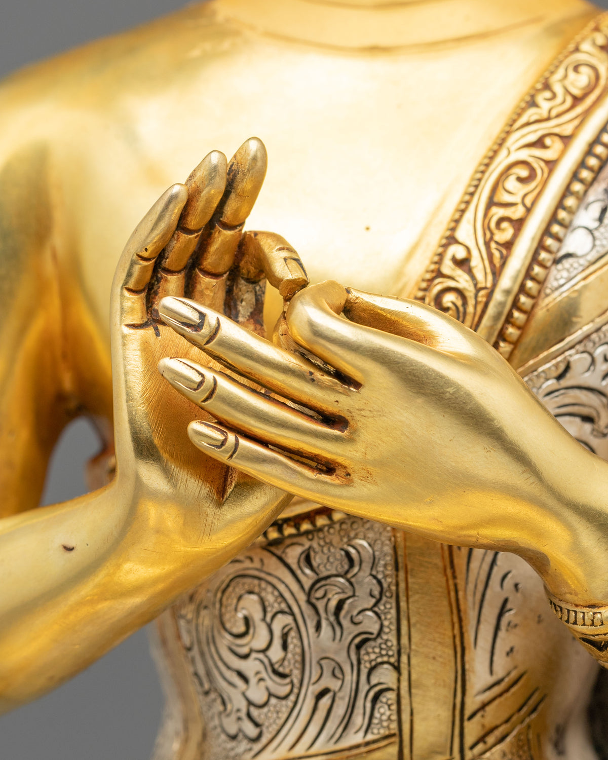 Vairocana Embodiment of Dharmadhatu Wisdom Statue | 24K Gilded Copper Statue