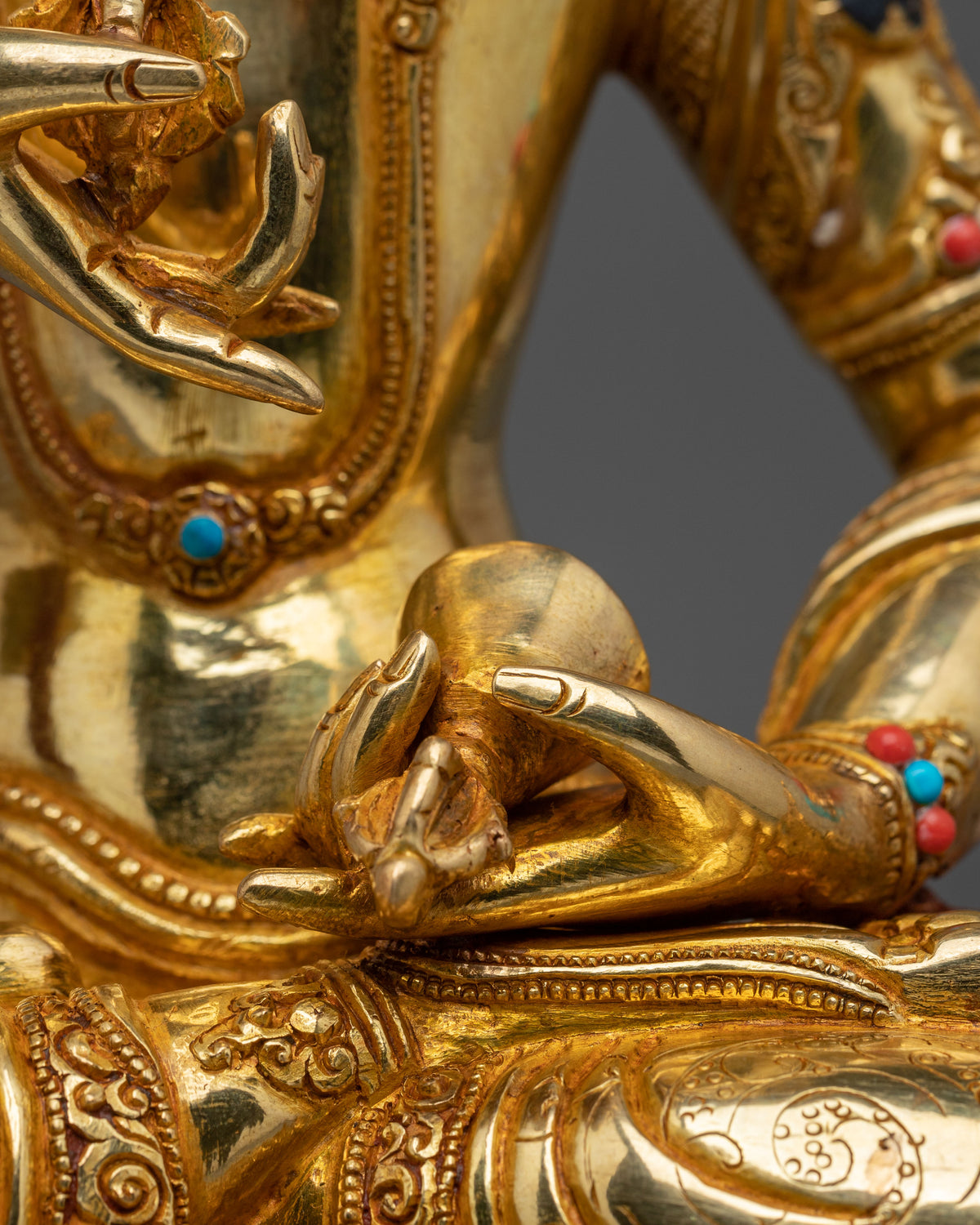 Vajrasattva Vajra Purification Statue - 24K Gold Gilded