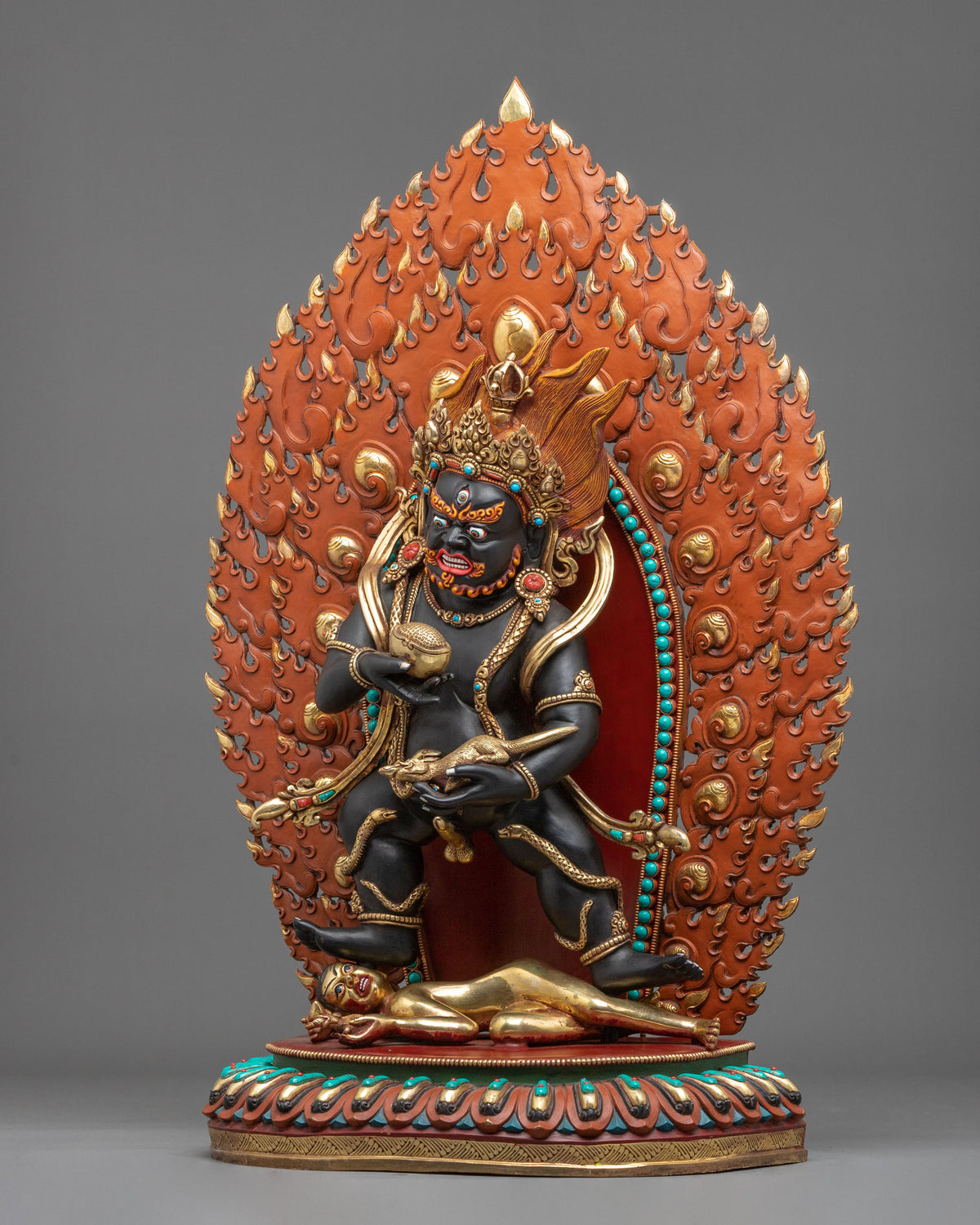 Black Dzambhala Statue | Fierce Form of Wealth and Protection