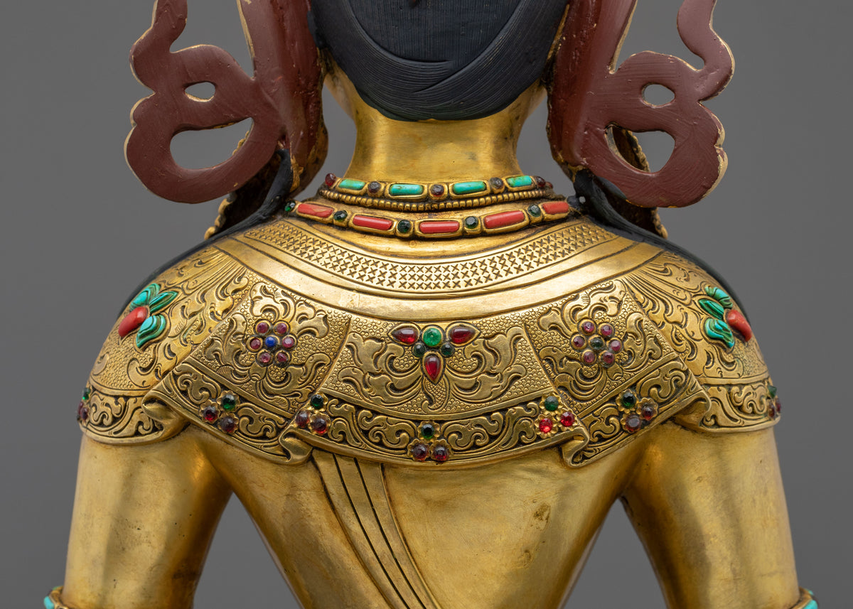 Buddhist Deity Amitayus Copper Figurine | 51cm Handcrafted Statue
