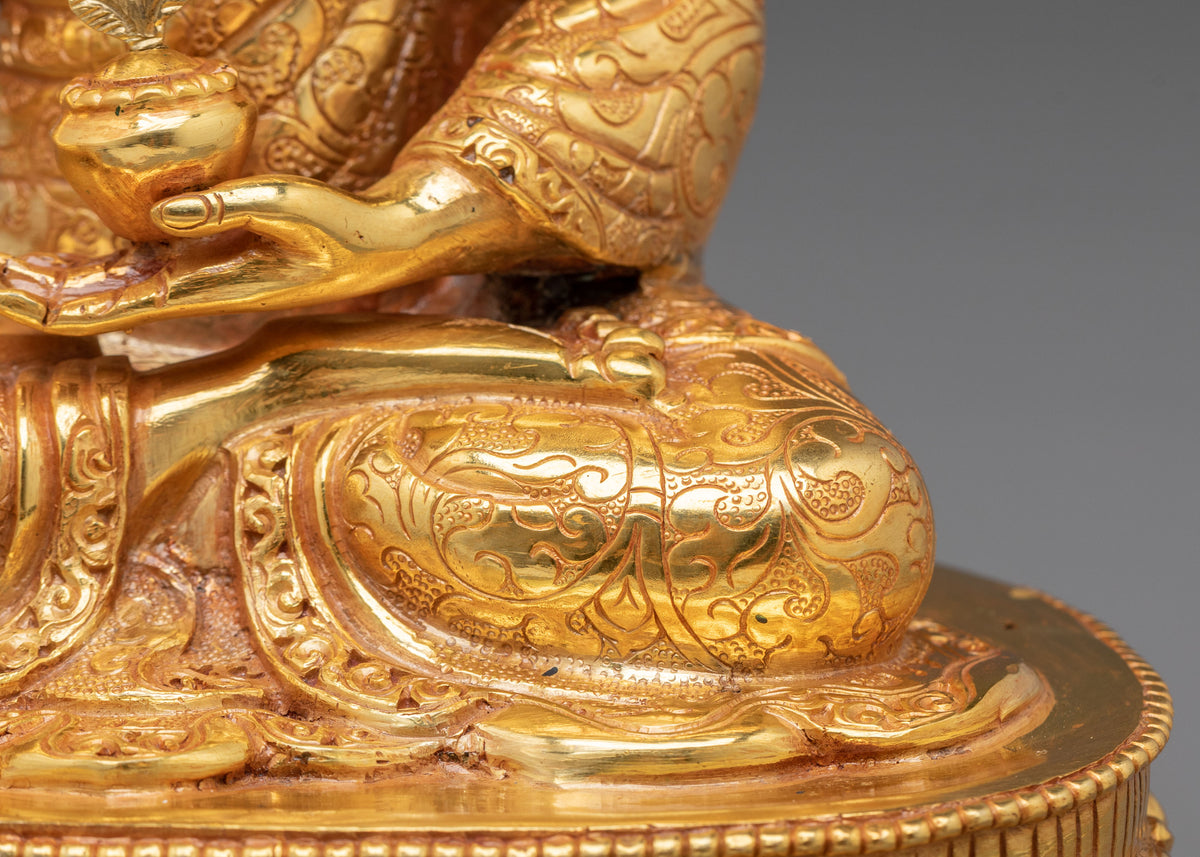 Medicine Buddha 24K Gold Gilded Statue of Healing