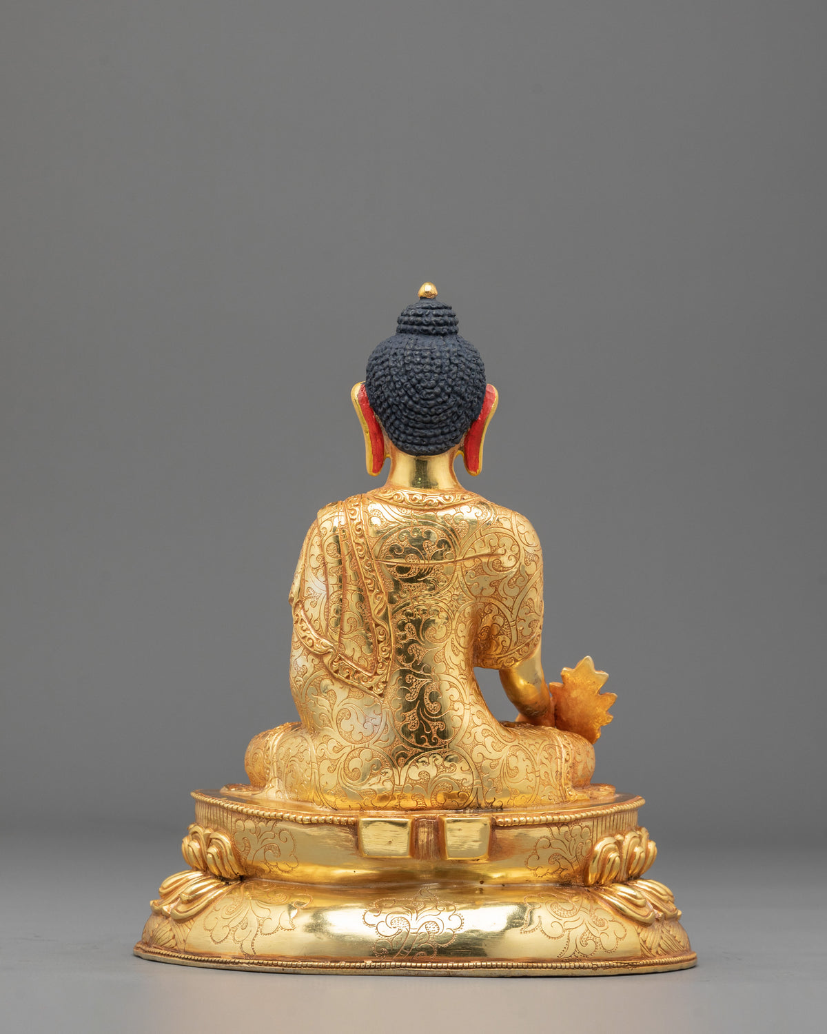 Medicine Buddha 24K Gold Gilded Statue of Healing