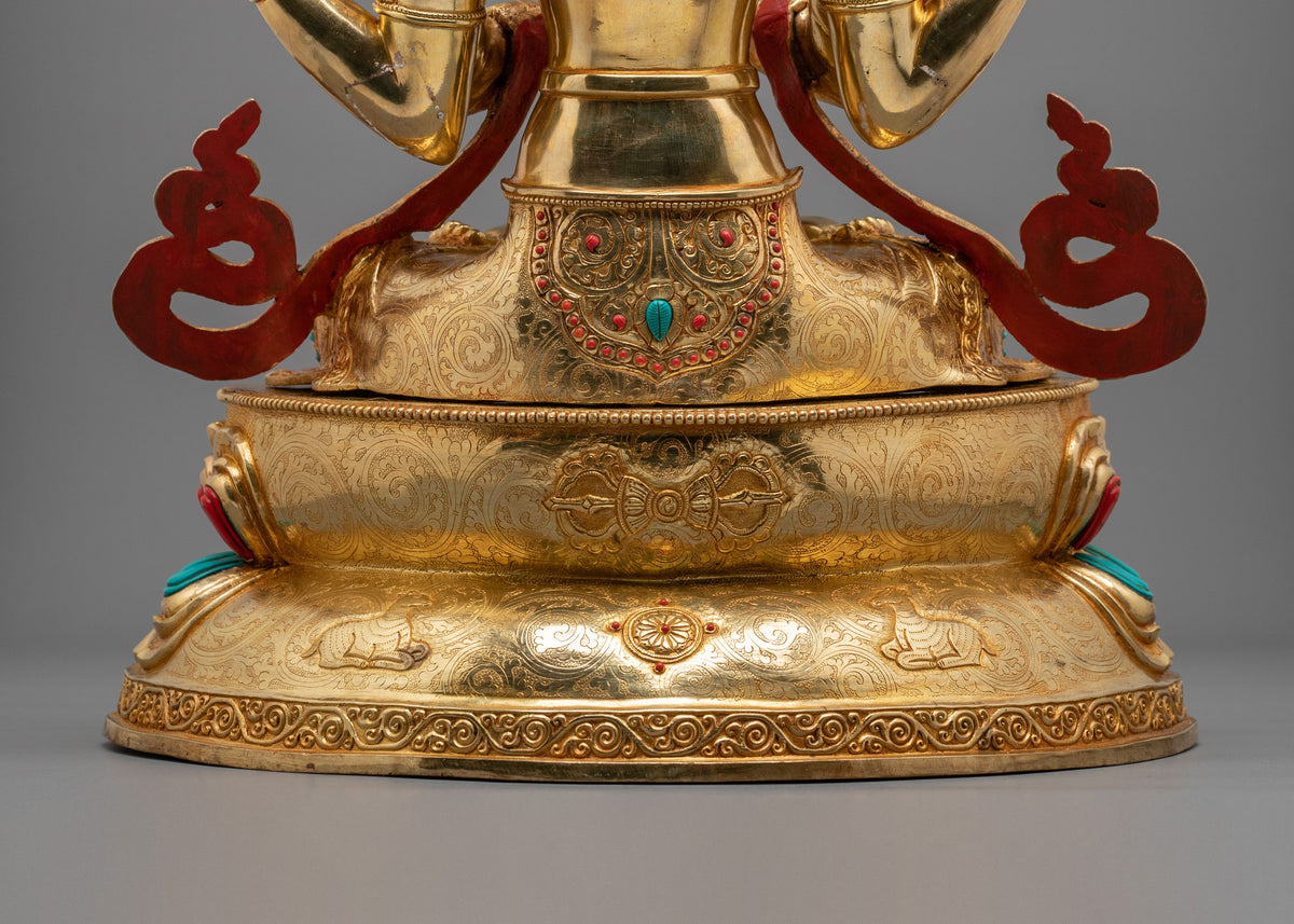 Chenrezig Great Compassion Bodhisattva Statue | 24K Gold Gilded Sculpture