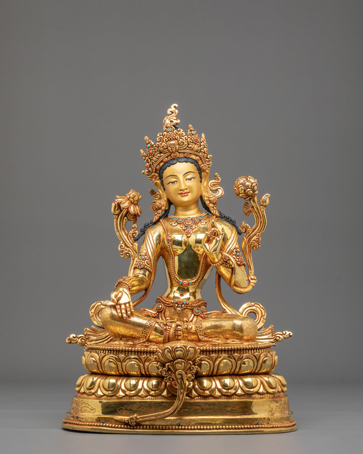 Green Tara Statue | Himalayan Buddhist Elegance