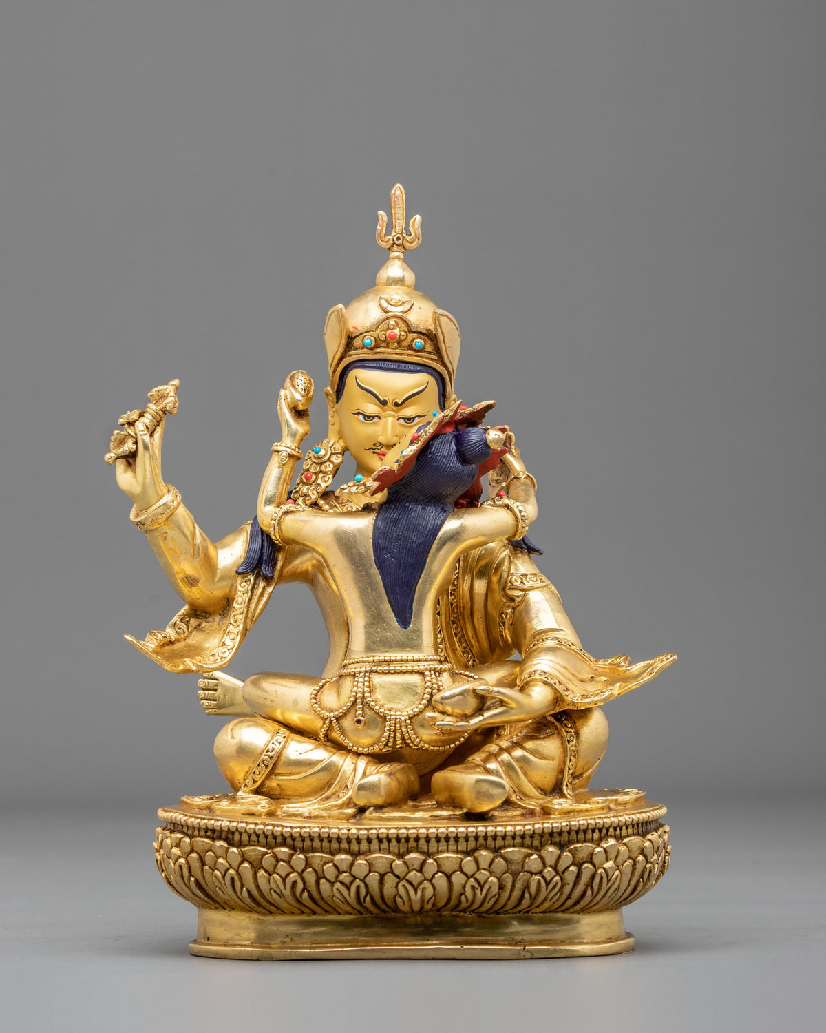 Guru Rinpoche With Consort | Sacred Vajrayana Sculpture