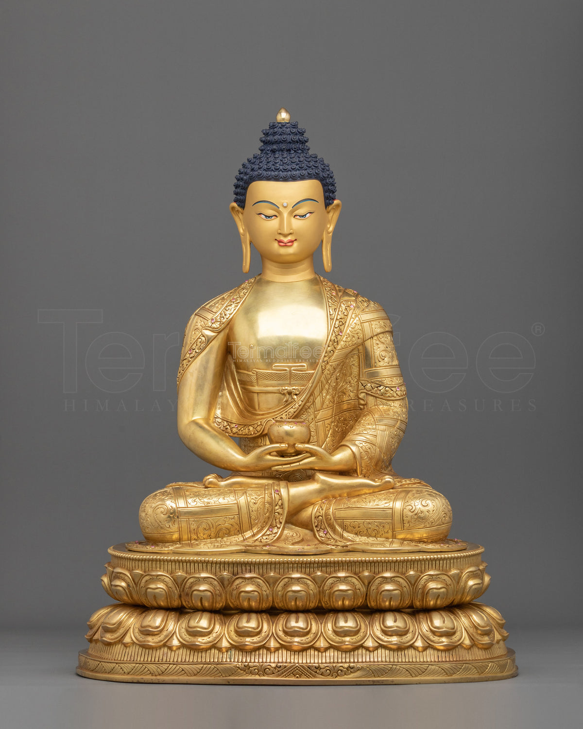 Amitabha Buddha Buddhist Shrine Statue | 24K Gold Gilded Meditation Sculpture