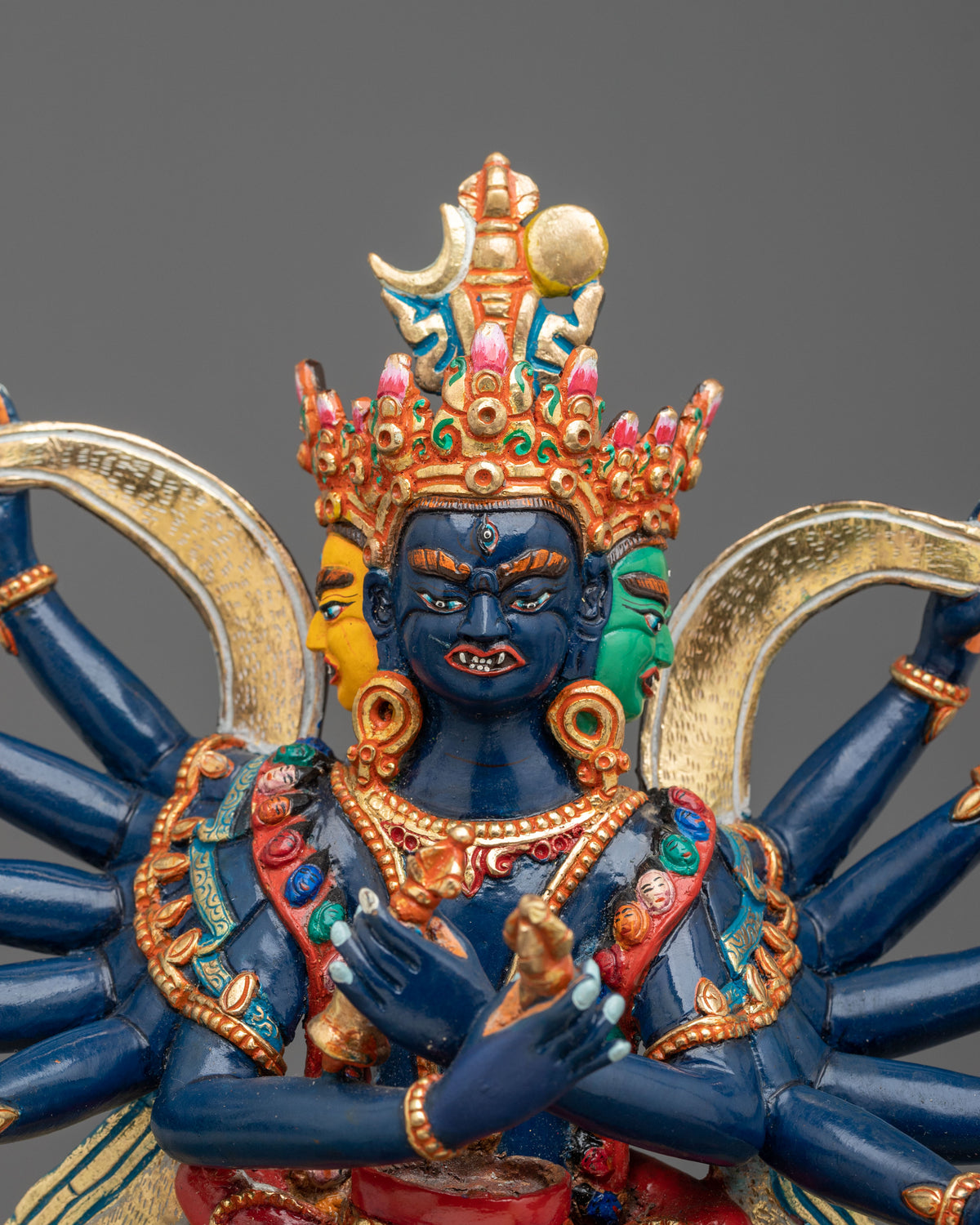 Chakrasamvara Buddhist Altar Sculpture | Handmade Himalayan Vajrayana Art