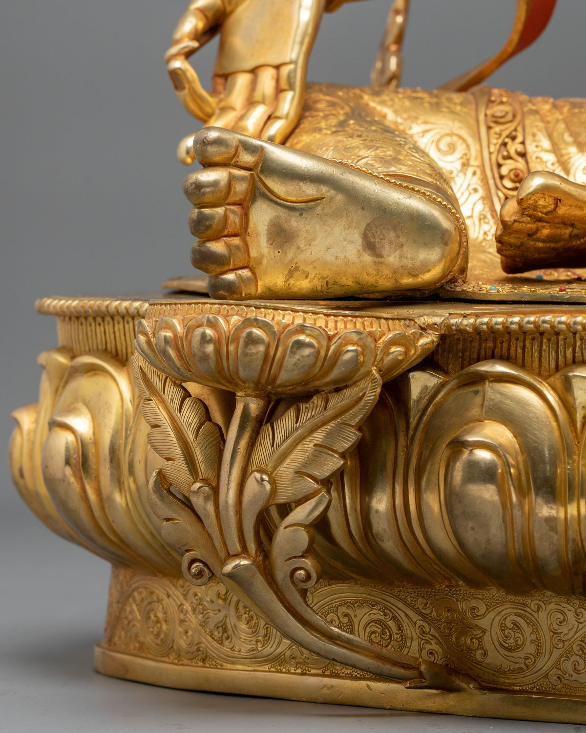 Green Tara 24K Fire Gold Gliding Statue | Buddhist Home Decoration