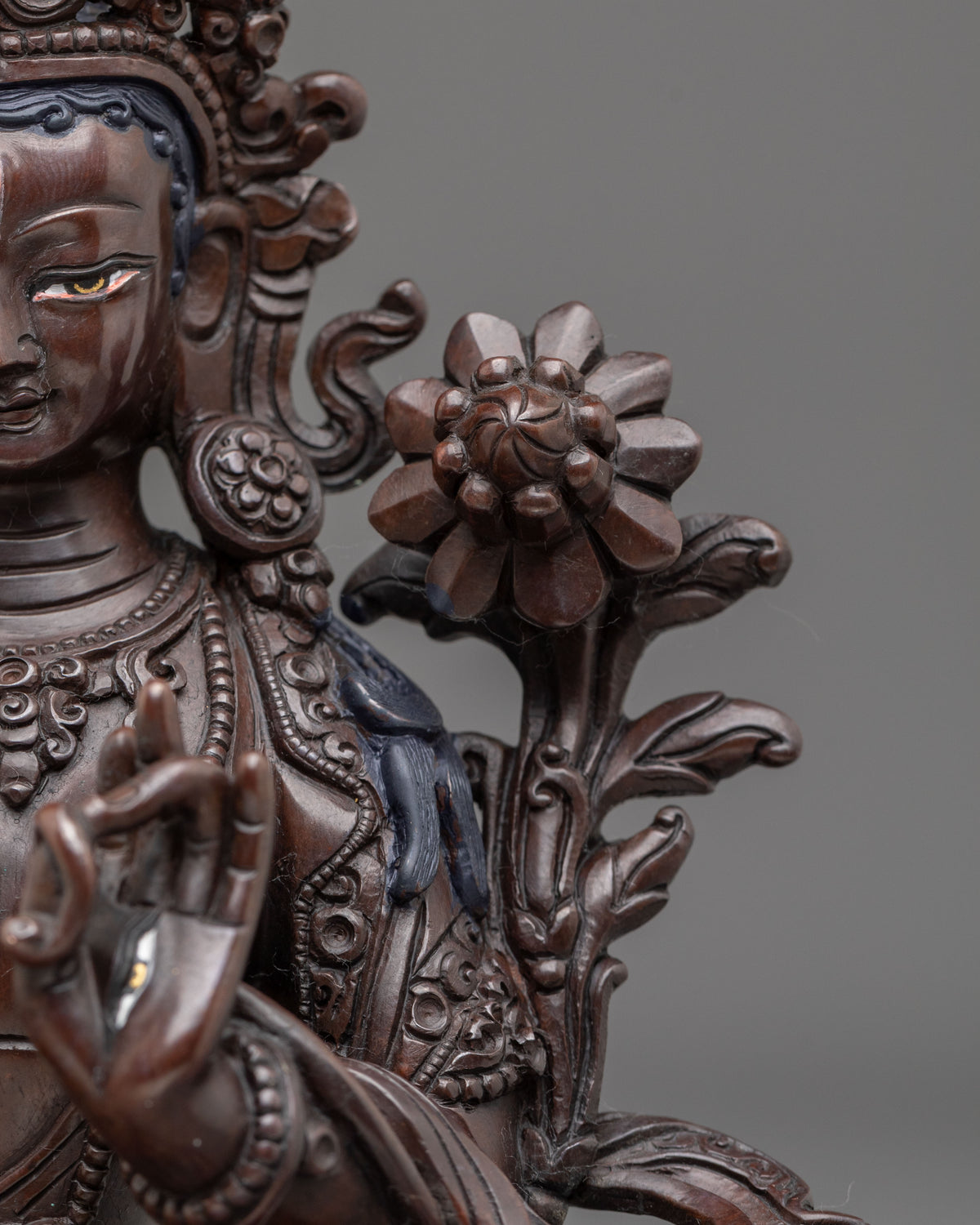 Symbol of Longevity White Tara Statue | Handcrafted Oxidized Sculpture