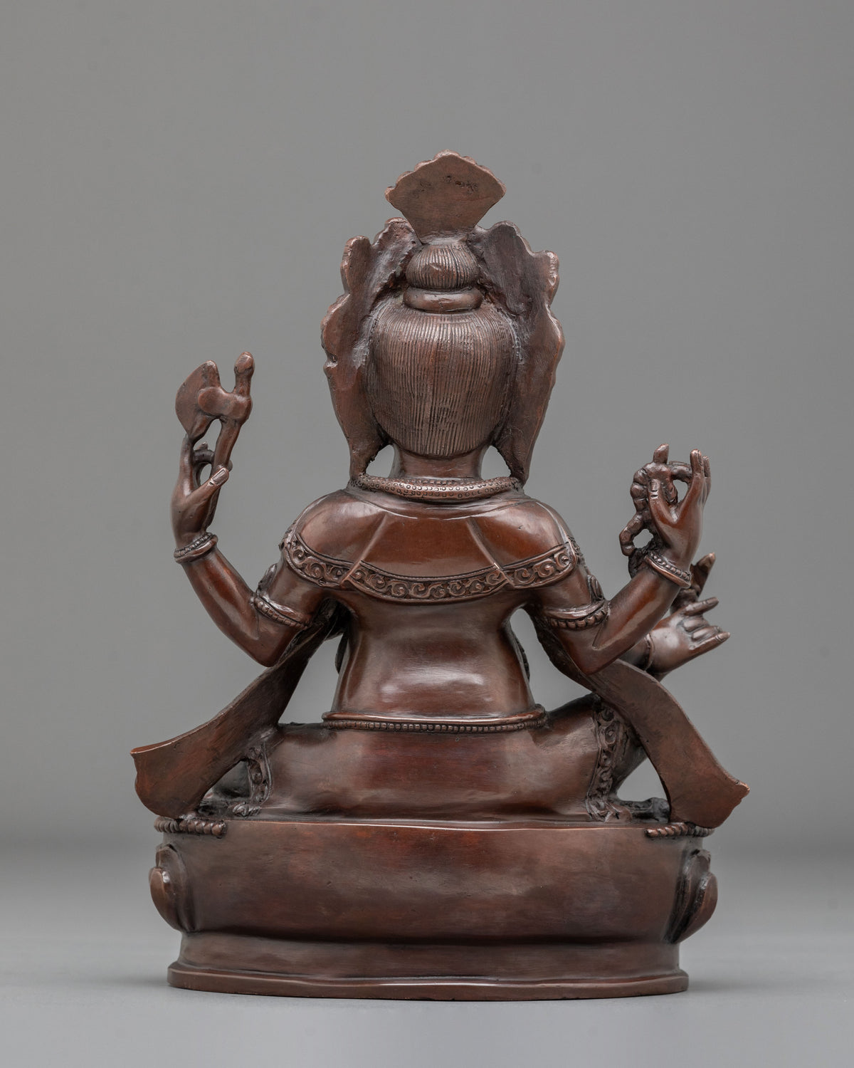 Ganesh Remover of Obstacles Statue | Oxidized Copper Hindu Deity Sculpture