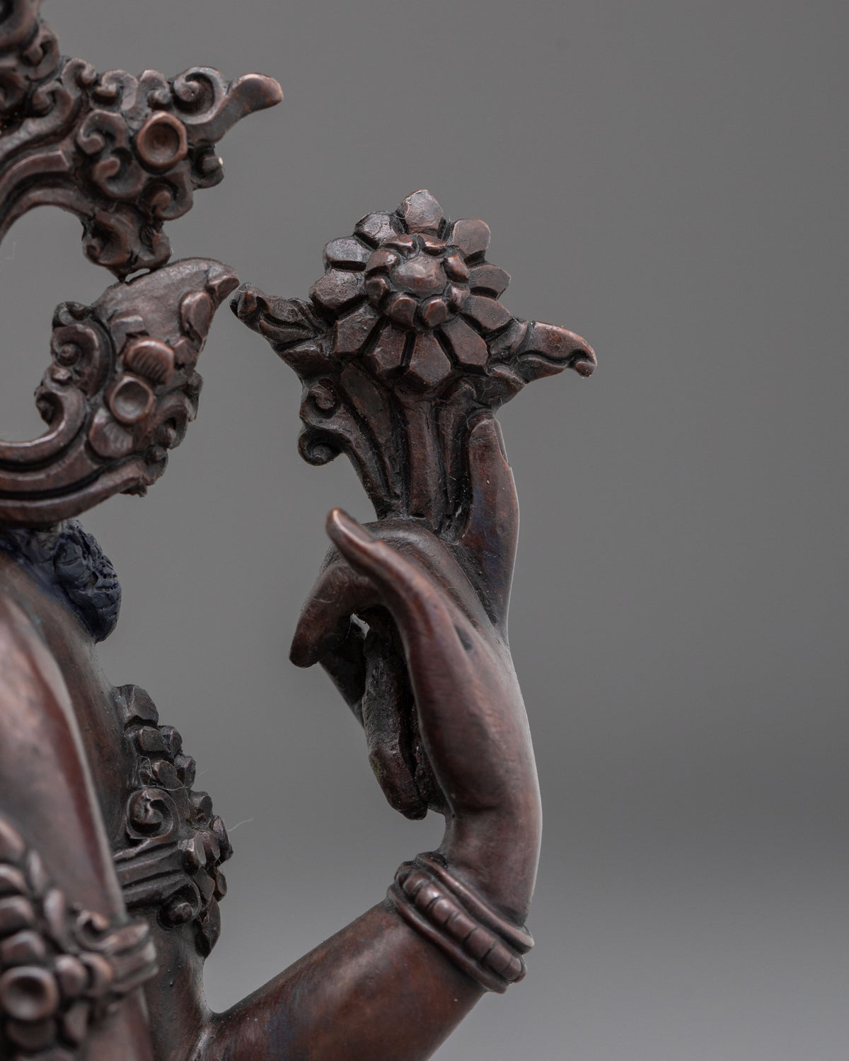 Chenrezig Oxidized Copper Handcrafted Statue