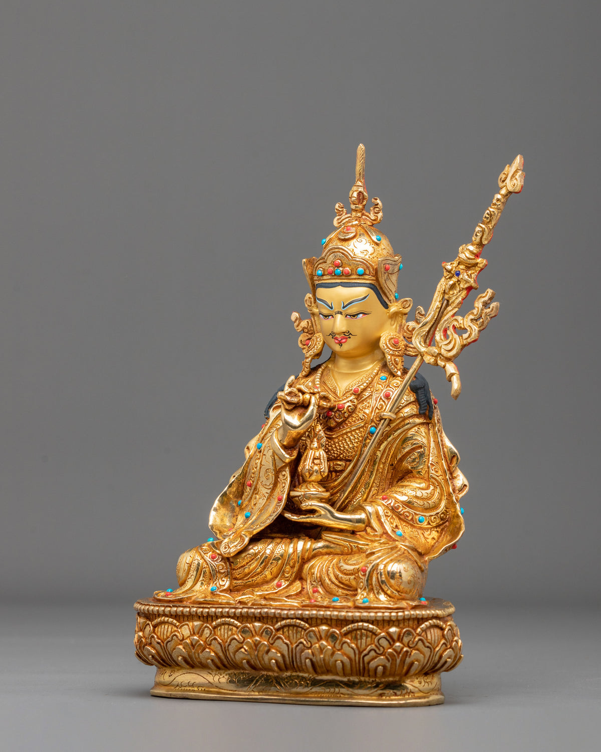 Guru Tsokye Dorje Copper Sculpture | 24K Gold Gilded