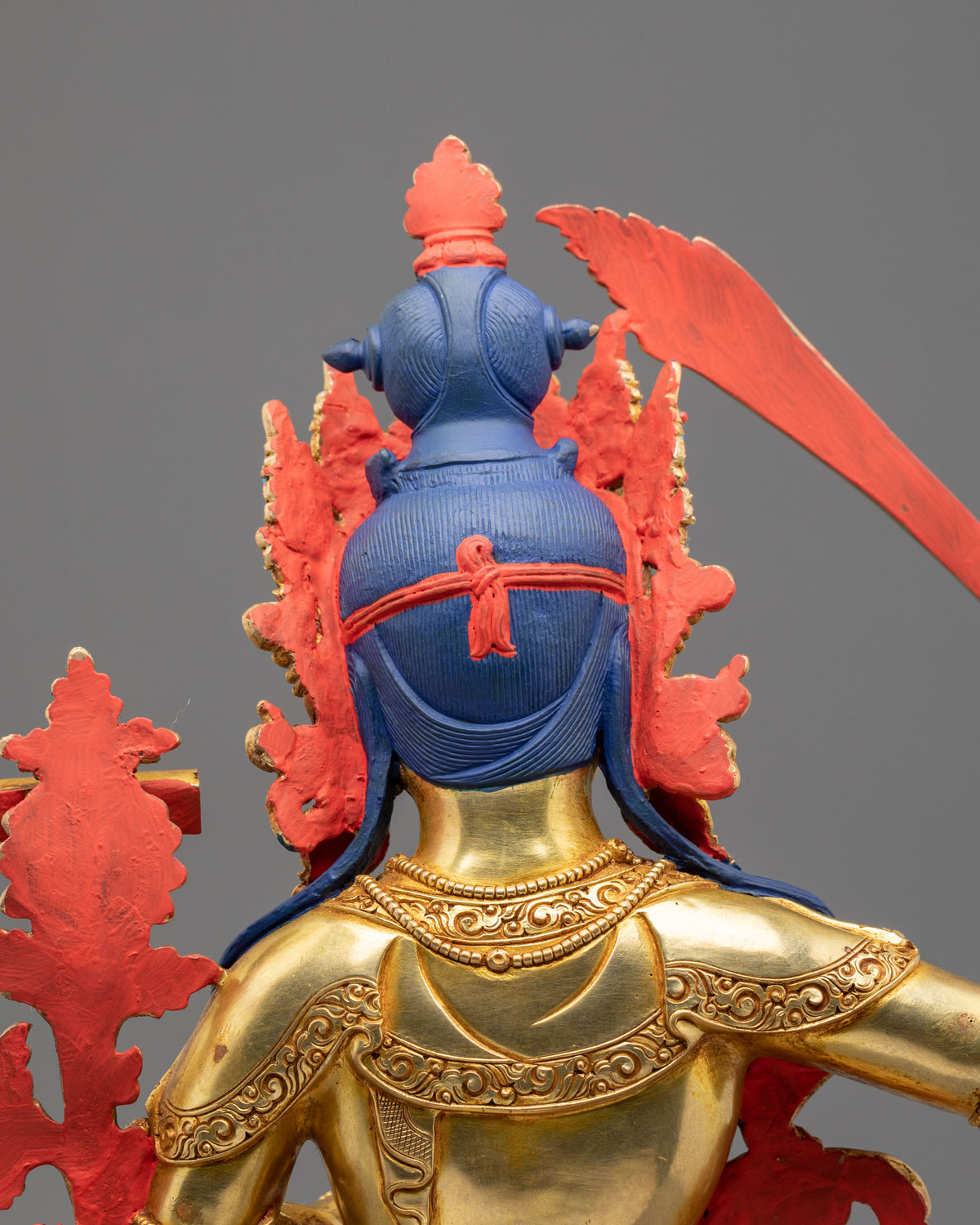 Manjushri Buddhist Wisdom Statue | 24K Gold Gilded Sculpture