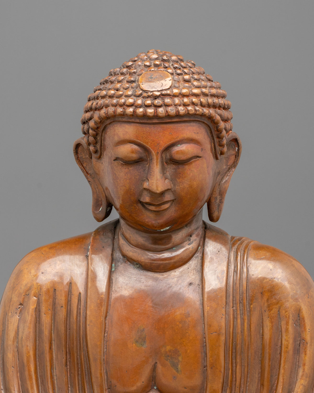 Buddha Peaceful Meditation Statue in Oxidized Copper