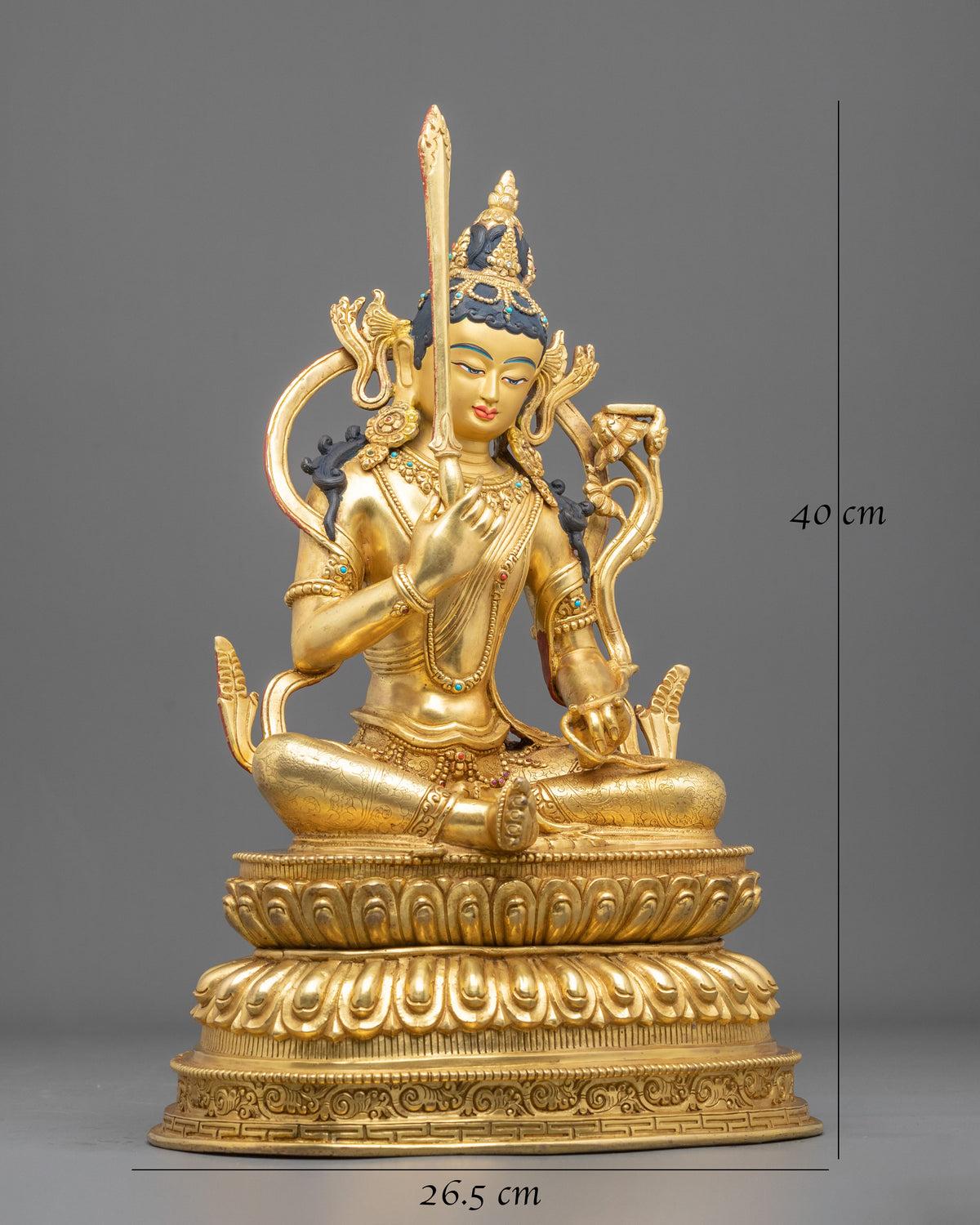 Manjushri Copper Figurine | Tibetan Wisdom Bodhisattva