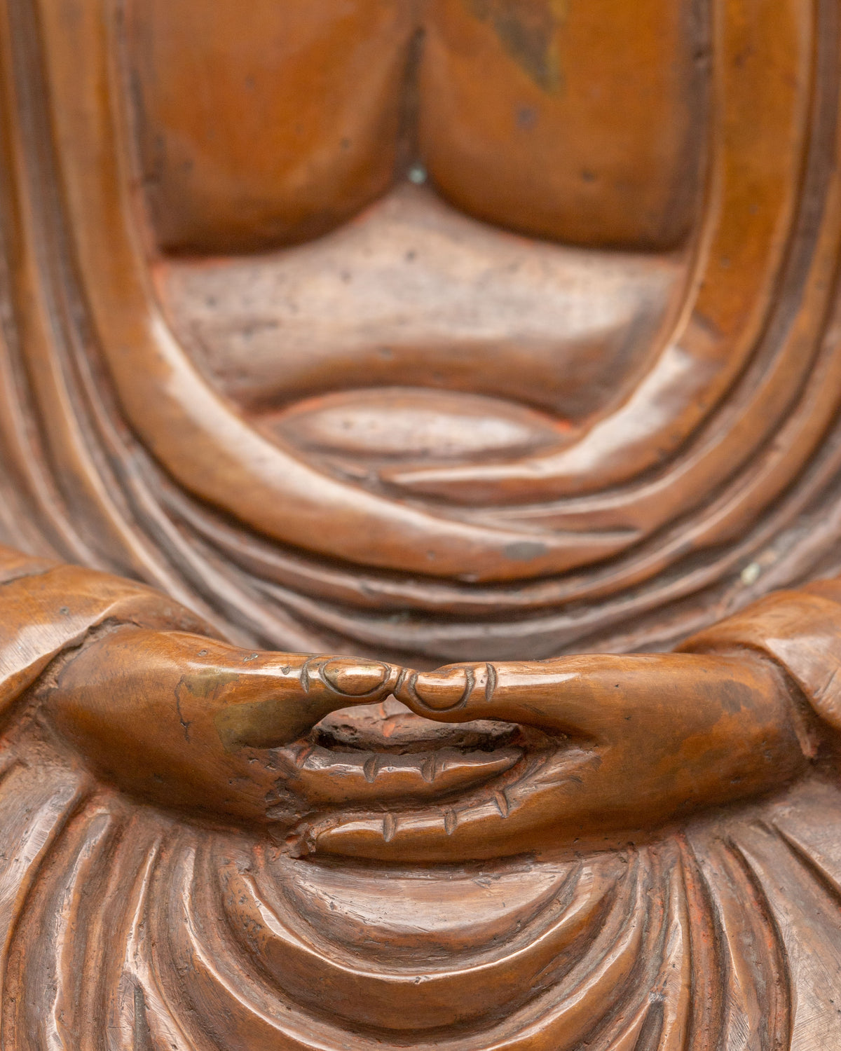 Buddha Peaceful Meditation Statue in Oxidized Copper