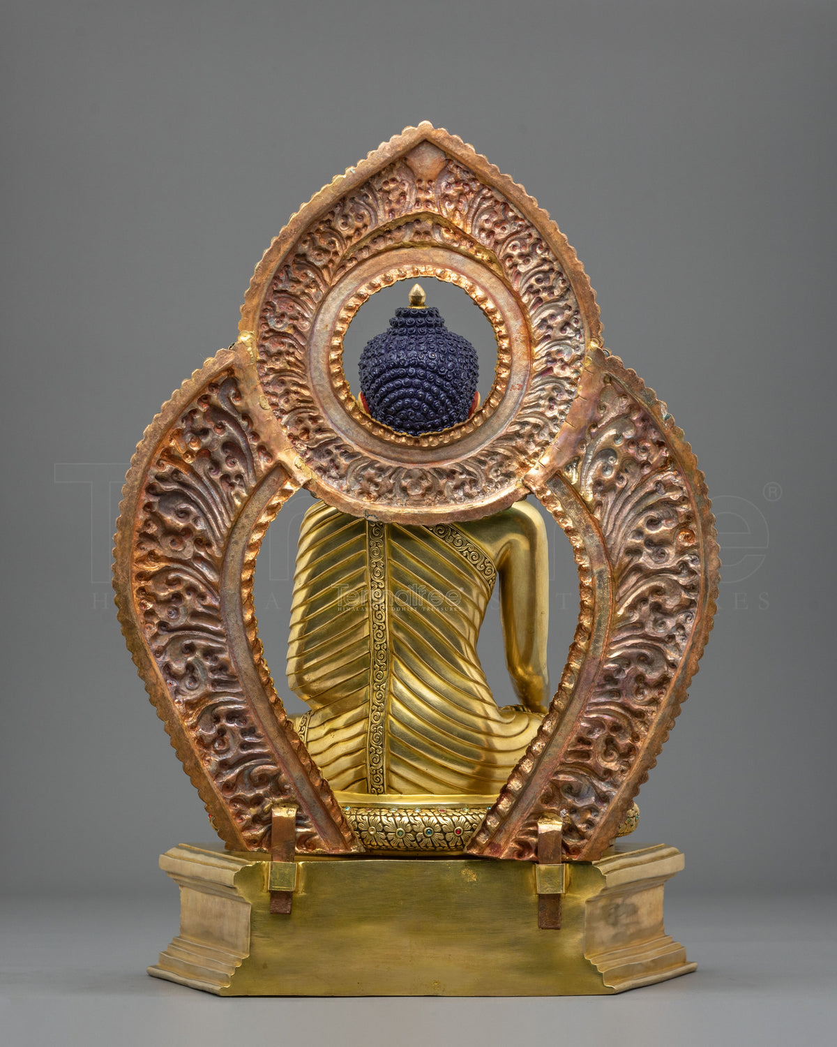 Shakyamuni Buddha 24K Gold Gilded Traditional Sculpture | Himalayan Sacred Altar Decor