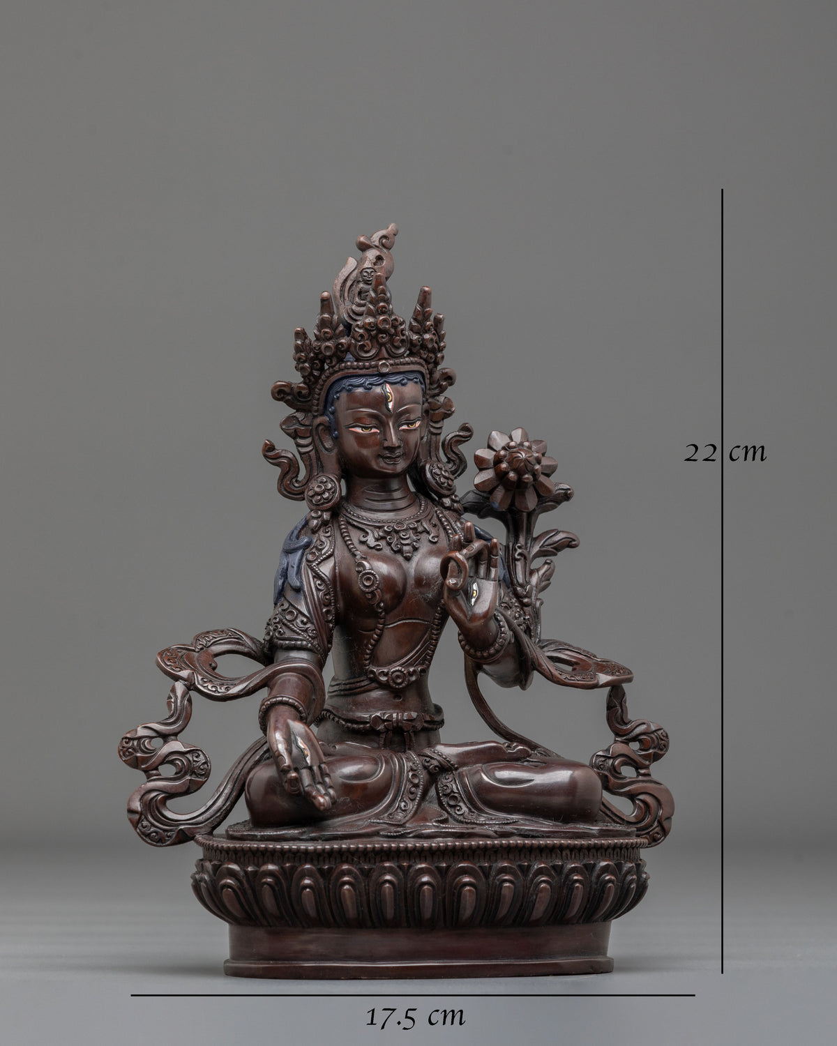 Symbol of Longevity White Tara Statue | Handcrafted Oxidized Sculpture