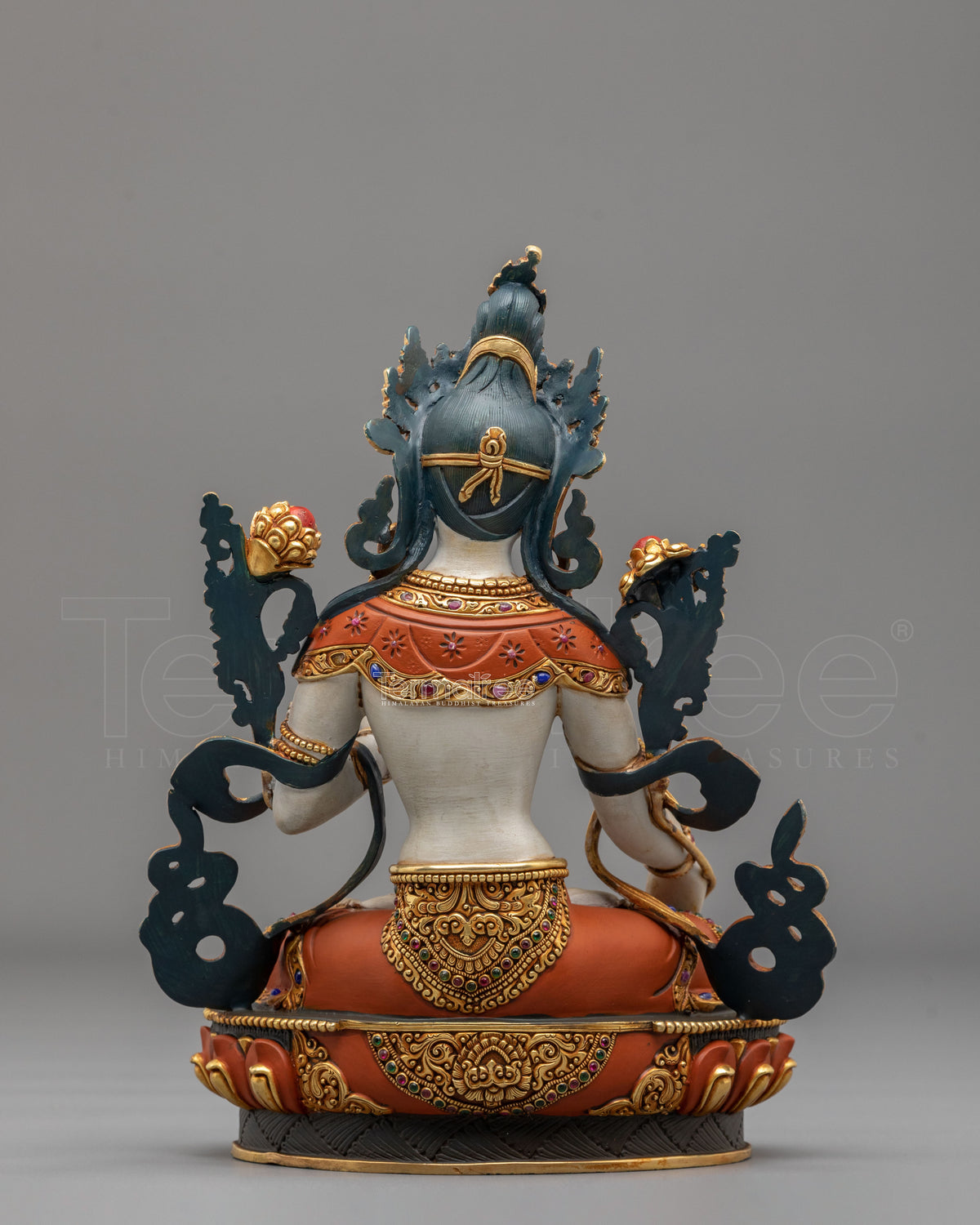 White Tara Copper Figurine: Deity of long life & Healing