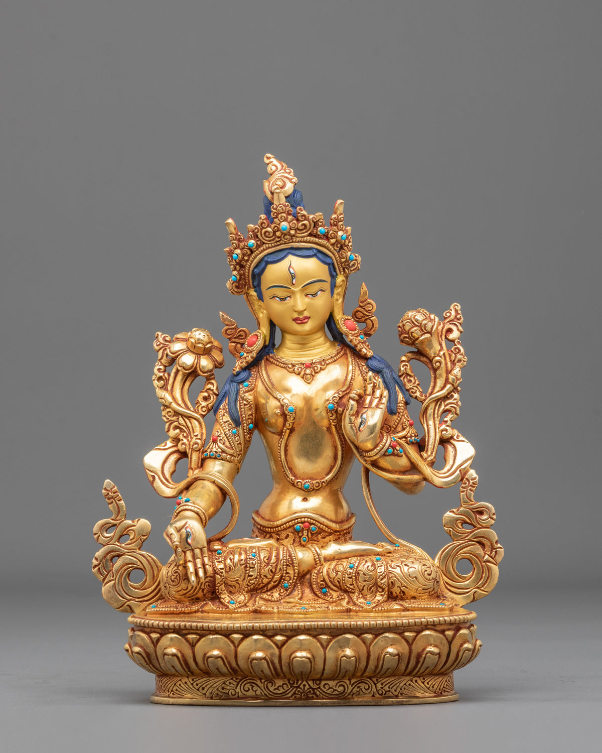 Goddess White Tara Hand Carved Statue | Goddess White Tara Hand Carved Statue