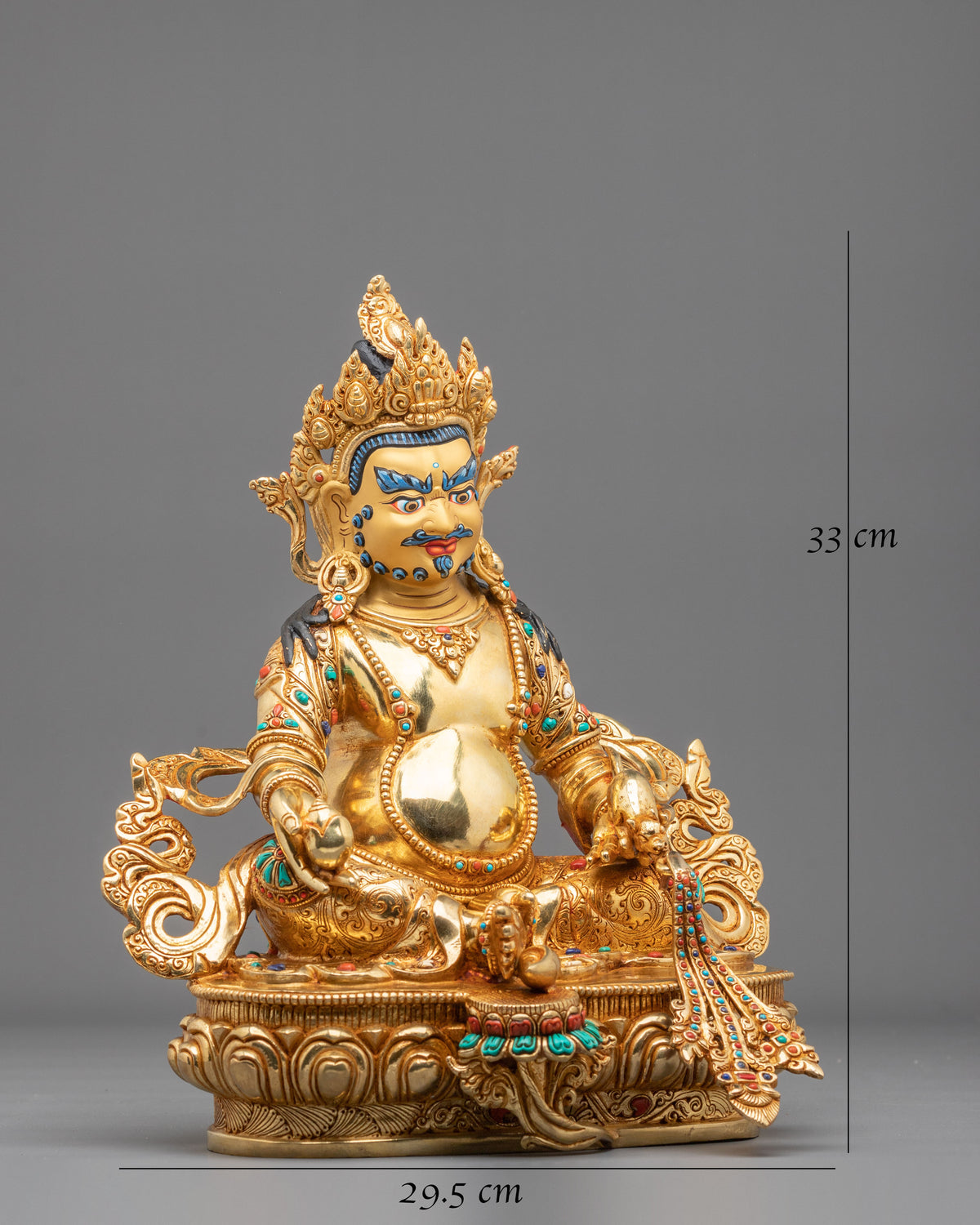 Dzambhala Sacred Handmade Statue: Wealth Deity of Prosperity and Generosity