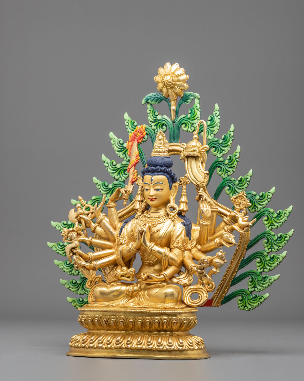 Handcrafted Chundi Statue | 24K Gold Gilded Goddess Figurine